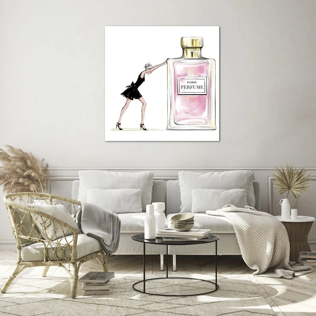 Tablou pe sticlă - Esența feminității - 40x40 cm