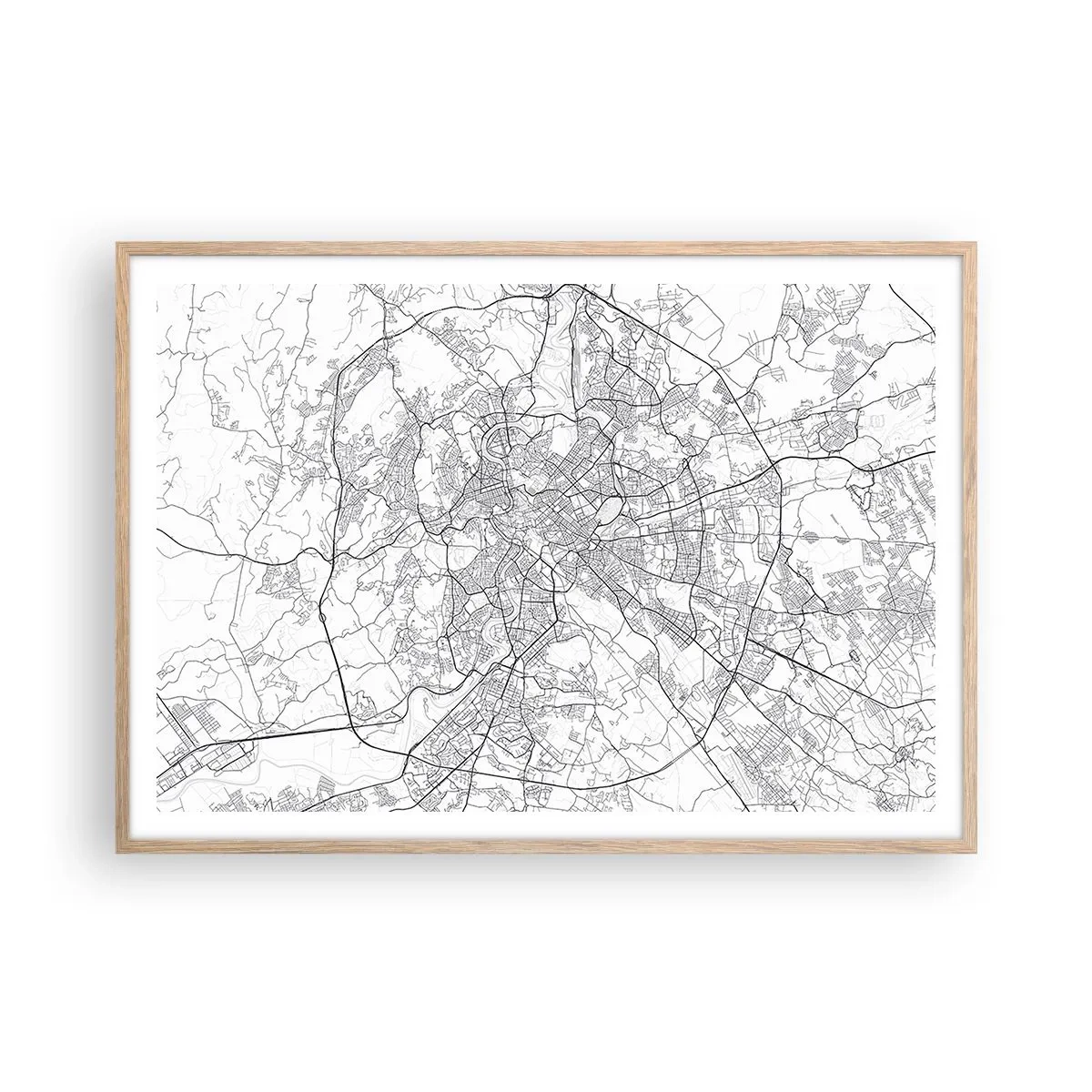 Poster în ramă de stejar deschis - Cerc roman - 100x70 cm