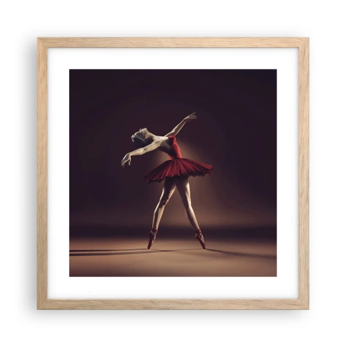 Poster în ramă de stejar deschis - Prima balerină - 40x40 cm