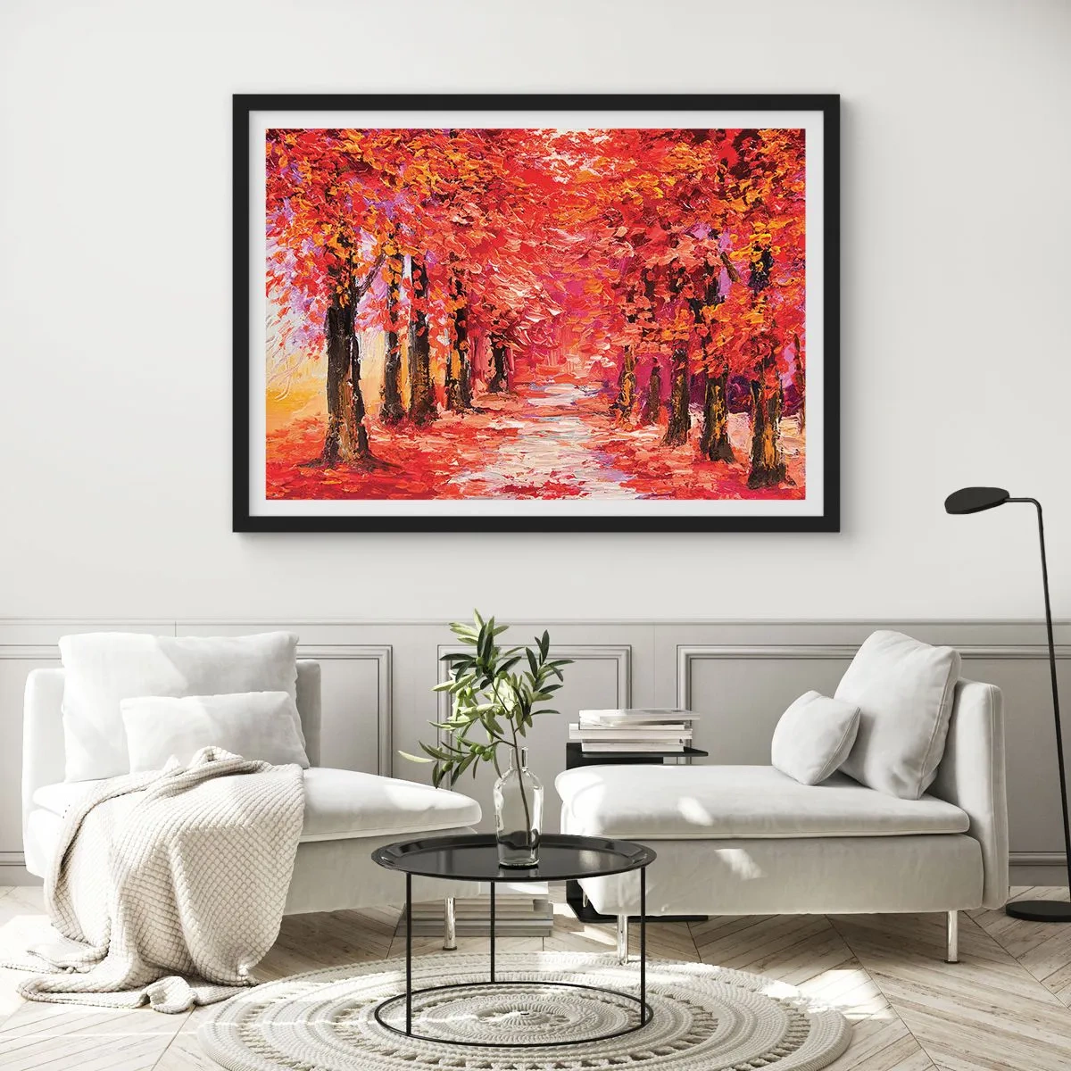 Poster în ramă neagră - Impresie de toamnă - 70x50 cm