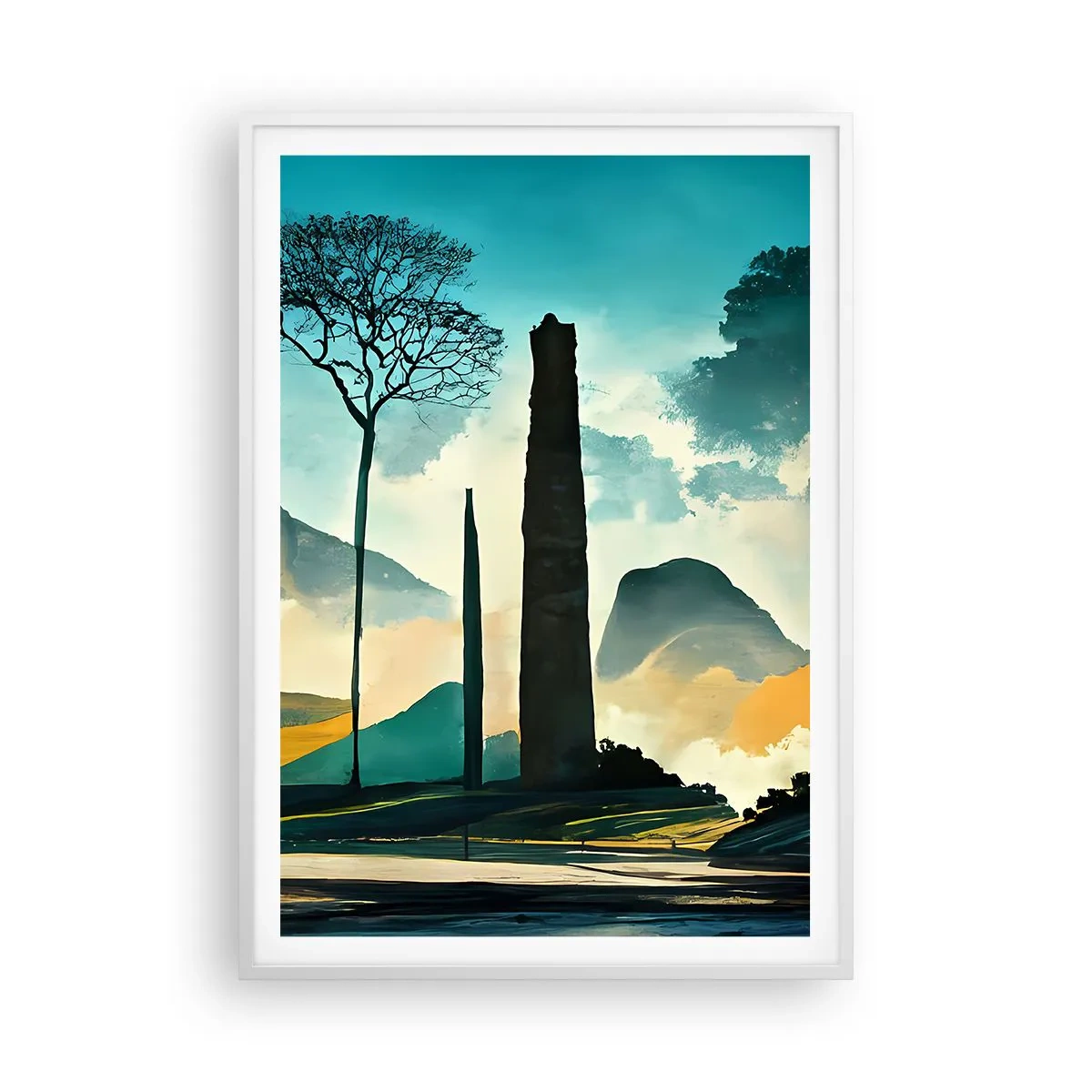 Poster în ramă albă - Din ce în ce mai sus - 70x100 cm