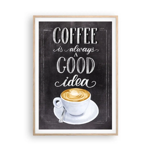 Poster în ramă de stejar deschis - Of course! - 70x100 cm