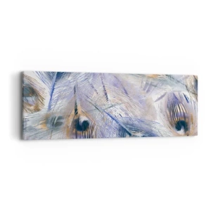 Tablou pe pânză - Compoziția penelor de păun - 90x30 cm