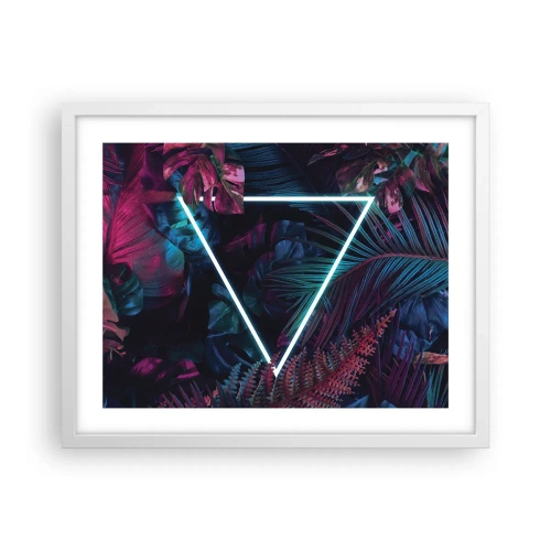 Poster în ramă albă - Grădină în stil disco - 50x40 cm
