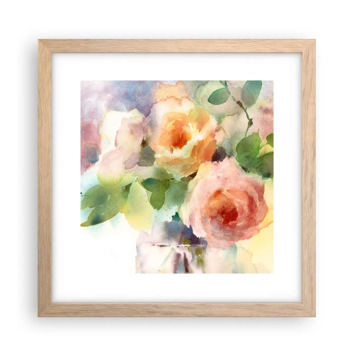 Poster în ramă de stejar deschis - Delicat ca o acuarelă - 30x30 cm