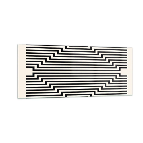 Tablou pe sticlă - Iluzie geometrică - 100x40 cm
