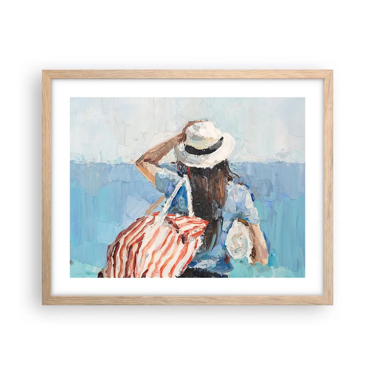 Poster în ramă de stejar deschis - Bine ați venit în concediu - 50x40 cm