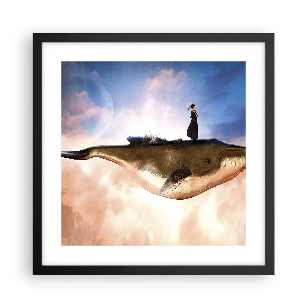 Poster în ramă neagră - O călătorie suprarealistă - 40x40 cm