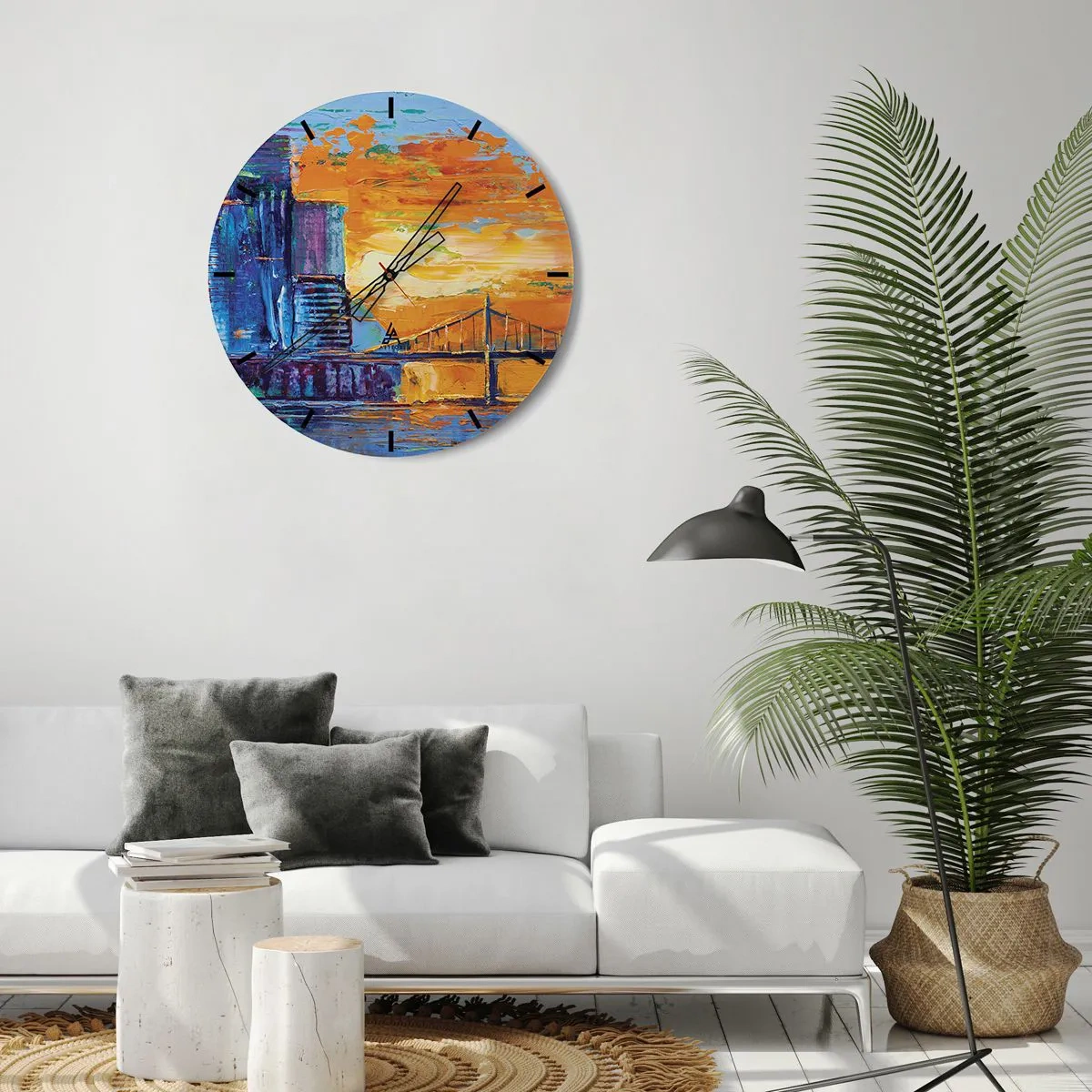 Ceas de perete - Ceas pe sticlă - Cultură și natură - 40x40 cm