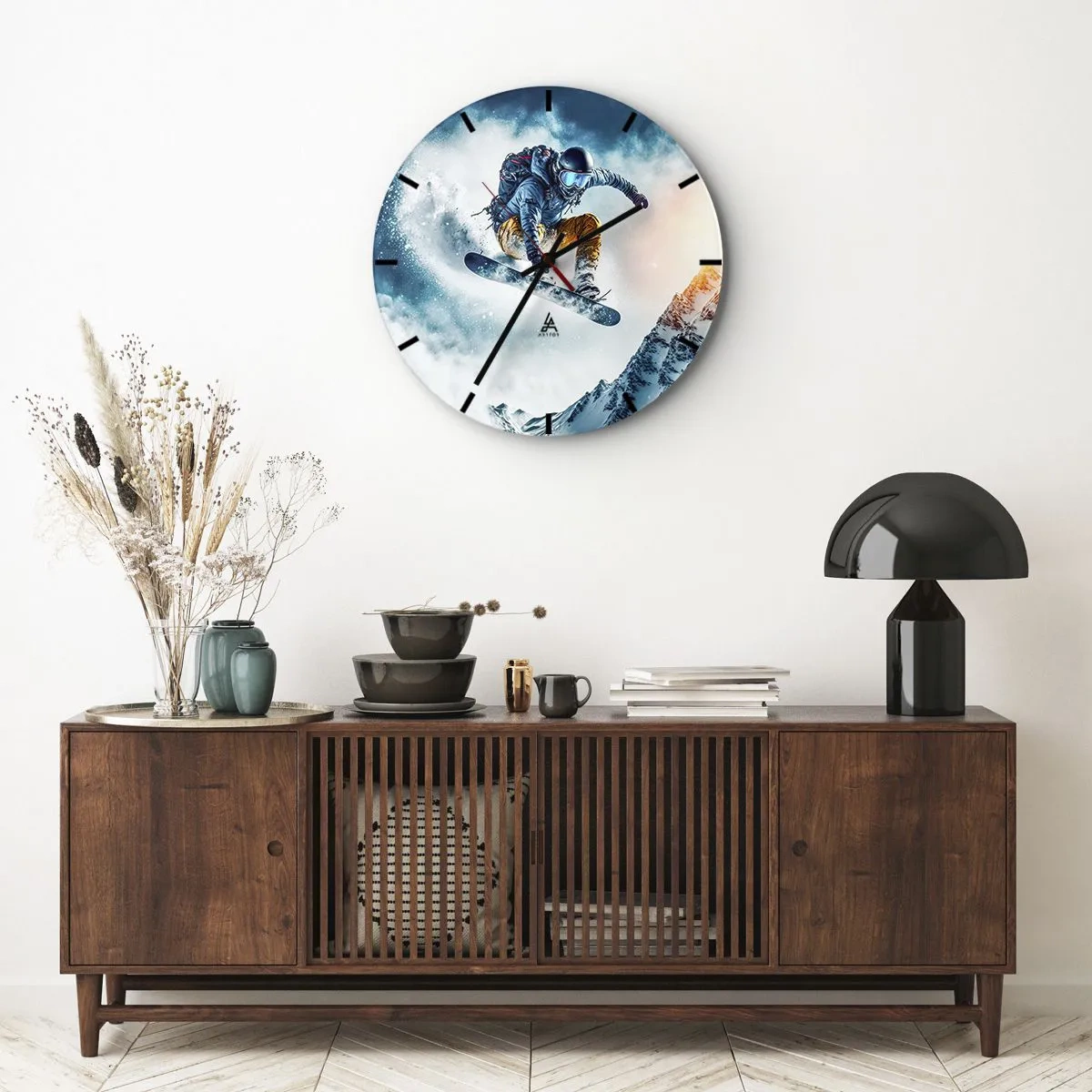 Ceas de perete - Ceas pe sticlă - Emoții extreme - 40x40 cm