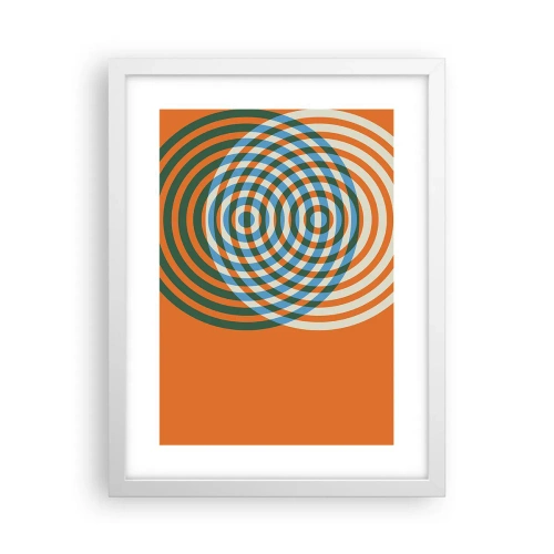 Poster în ramă albă - Variație circulară abstractă - 30x40 cm
