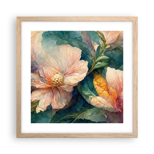 Poster în ramă de stejar deschis - Subtilitate pură - 40x40 cm