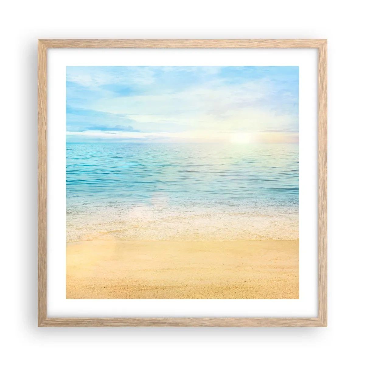 Poster în ramă de stejar deschis - Marele albastru - 50x50 cm