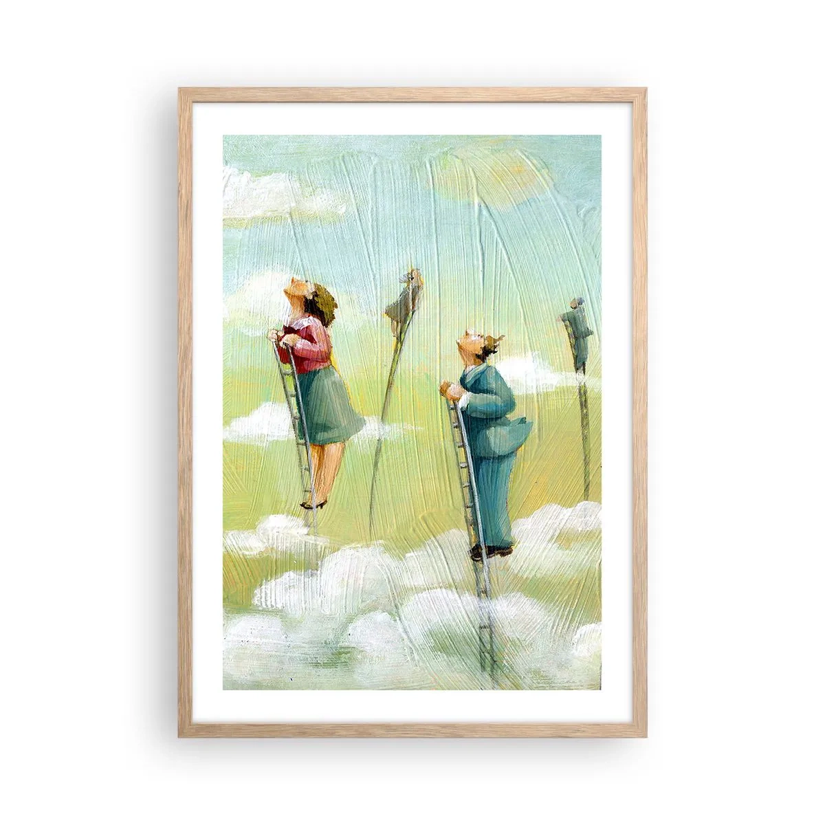 Poster în ramă de stejar deschis - Urmează-ți visul - 50x70 cm