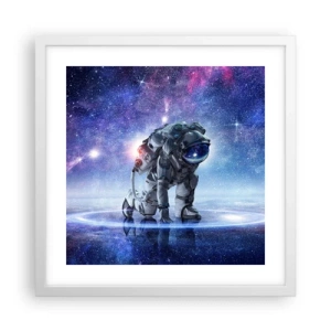 Poster în ramă albă - Cerul înstelat de deasupra mea - 40x40 cm