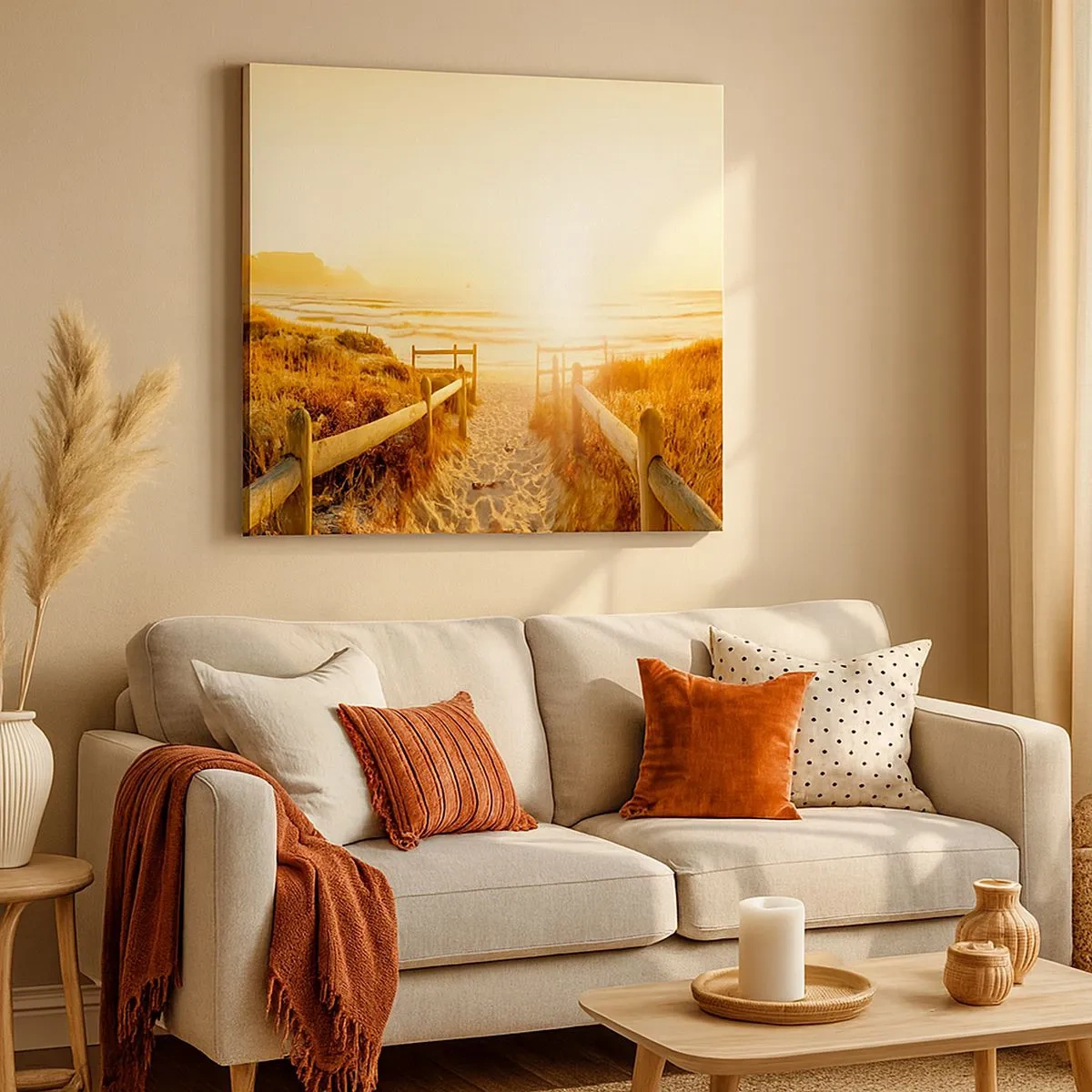 Tablou pe pânză - Prin dune spre soare - 30x30 cm