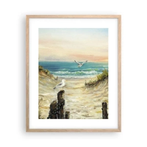 Poster în ramă de stejar deschis - Retragere fără vânt - 40x50 cm