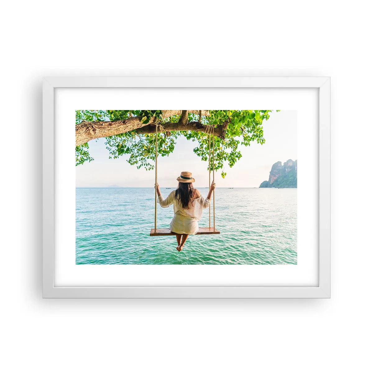 Poster în ramă albă - Viața este frumoasă - 40x30 cm