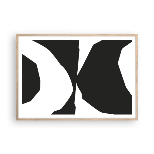 Poster în ramă de stejar deschis - Pozitiv -negativ - 100x70 cm