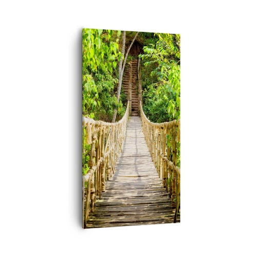 Tablou pe pânză - Suspendat în verde - 55x100 cm