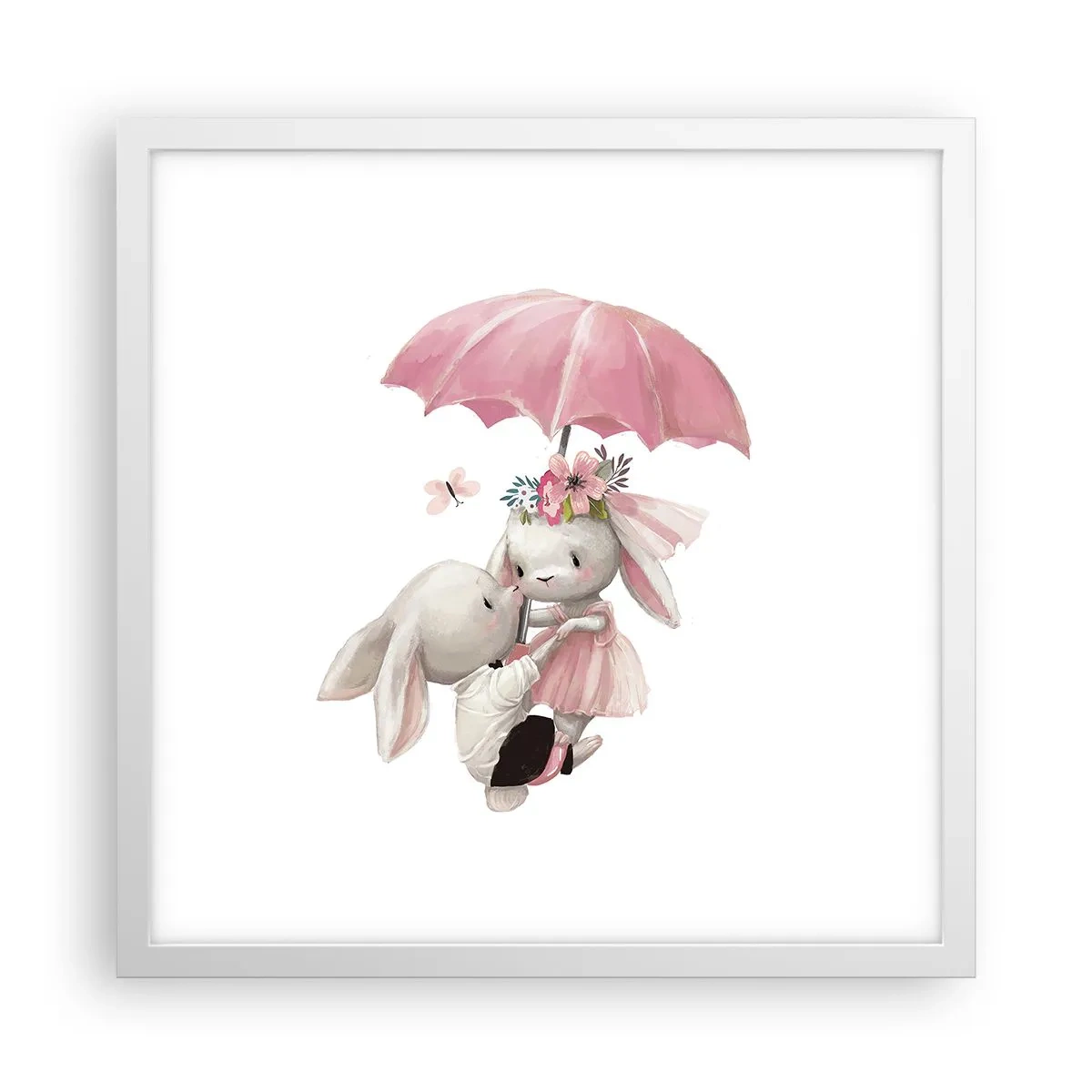 Poster în ramă albă - Pur și simplu dragoste - 40x40 cm