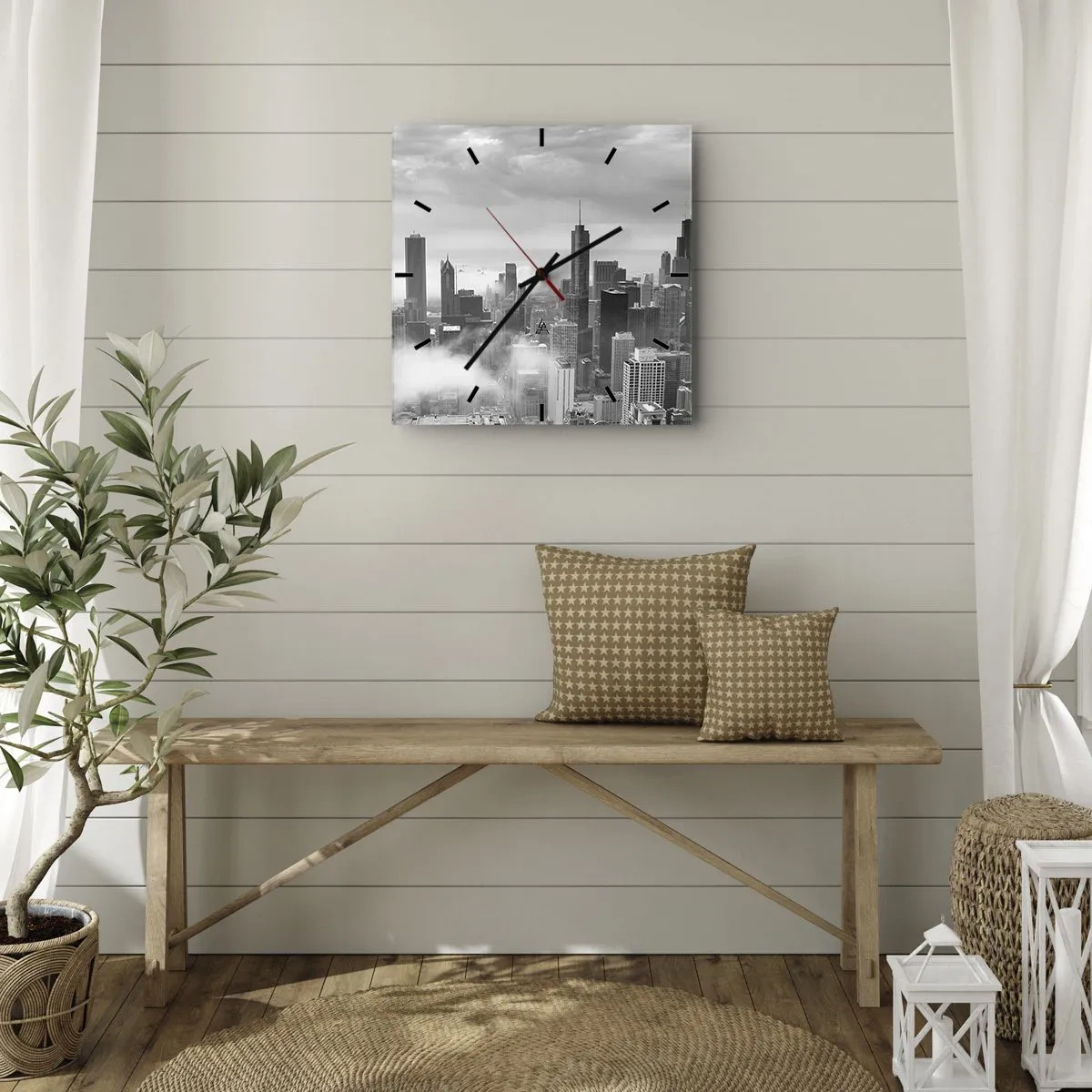 Ceas de perete - Ceas pe sticlă - Peisaj american - 40x40 cm