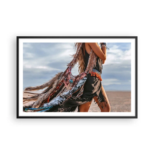 Poster în ramă neagră - Iubita șamanului - 91x61 cm