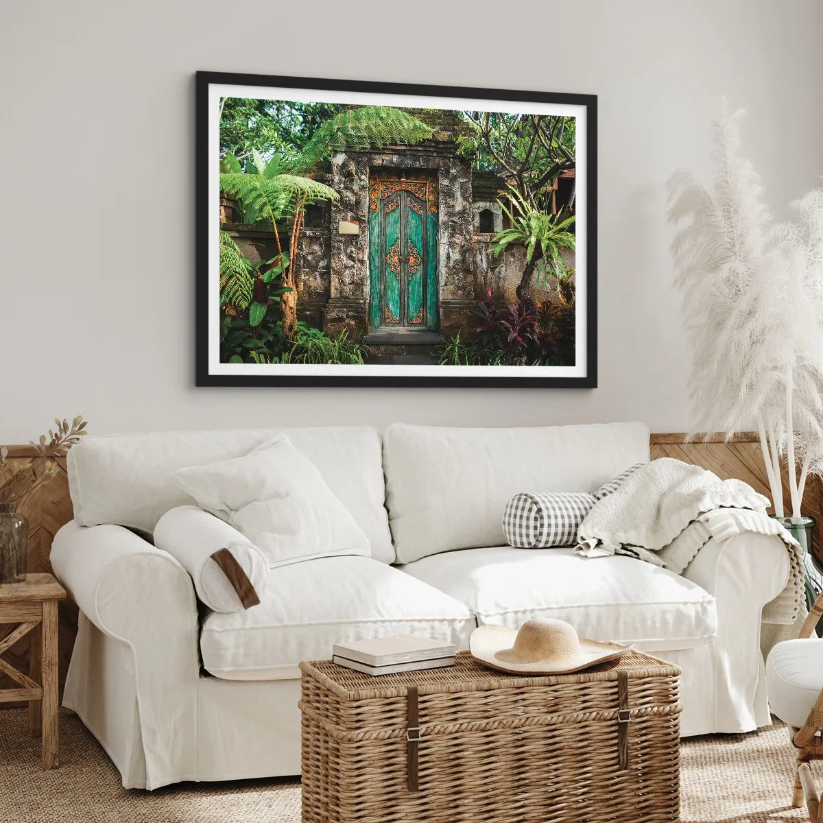 Poster în ramă neagră - O ușă către o lume exotică - 91x61 cm
