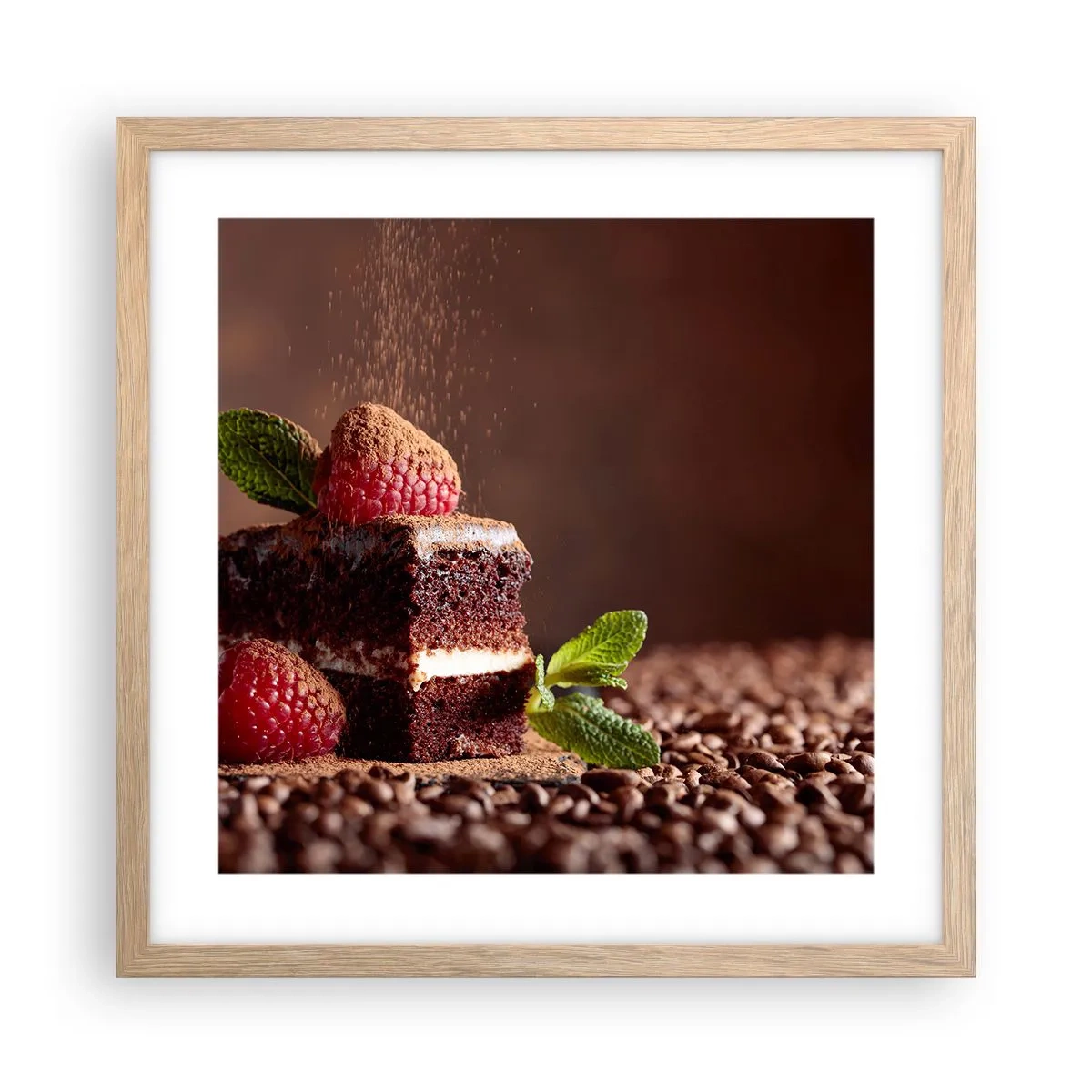 Poster în ramă de stejar deschis - Viața este dulce - 40x40 cm