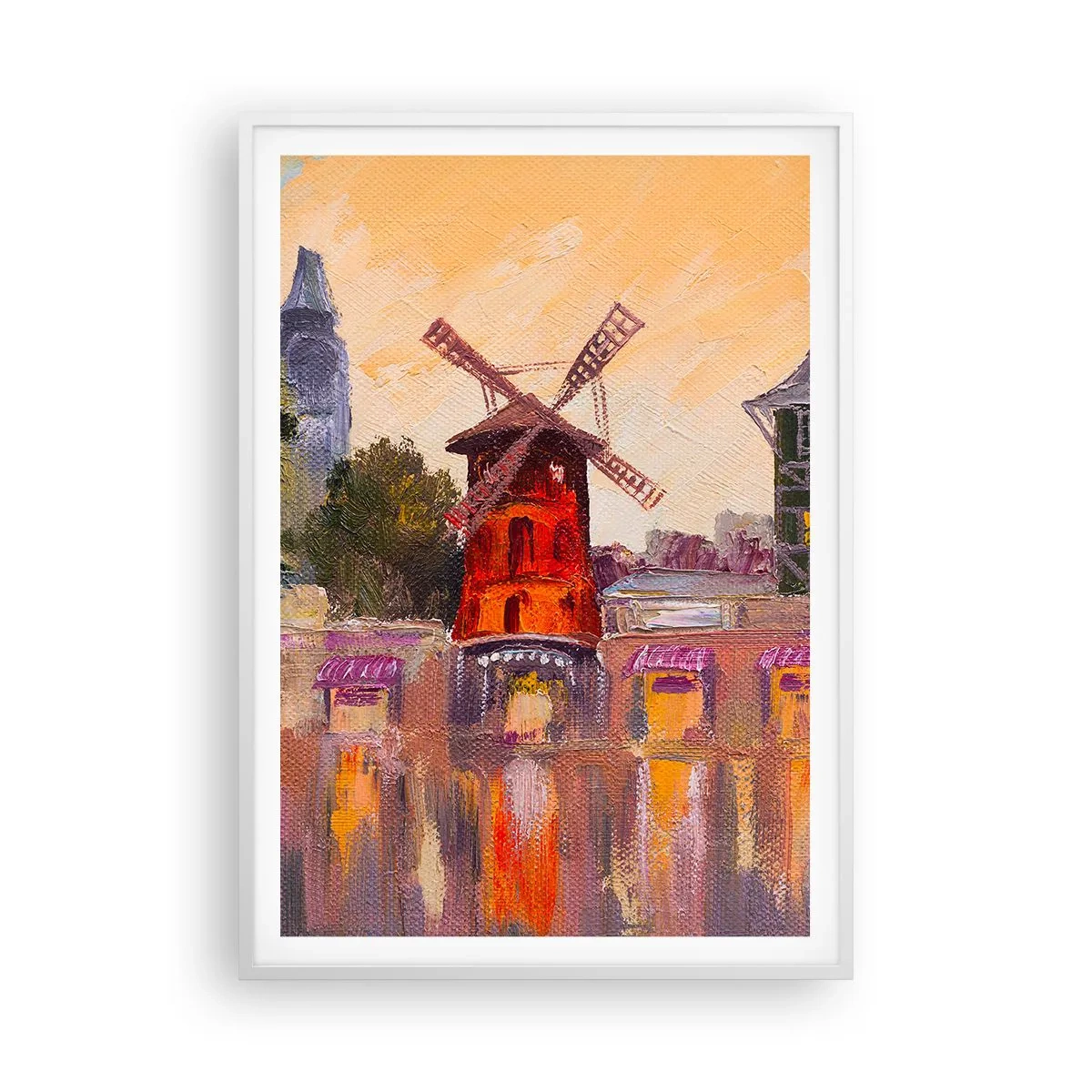 Poster în ramă albă - Icoane pariziene - Moulin Rouge - 70x100 cm