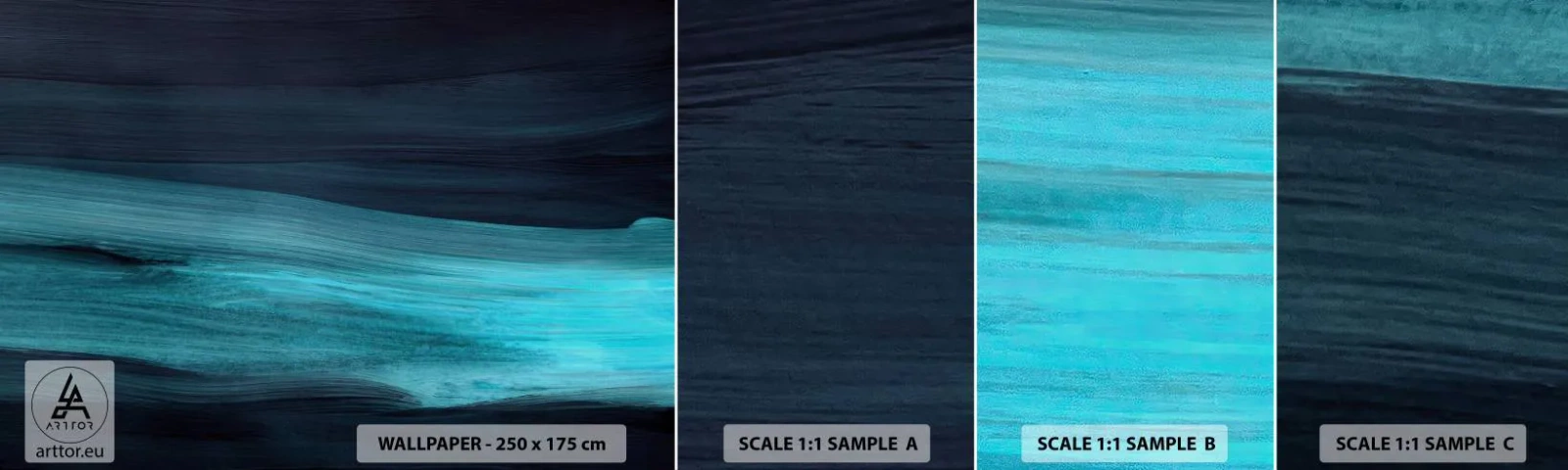 Mostră de Tapet Standard Eco - Du-te cu fluxul - Întuneric, Bucată, Abstracția - 100x30 cm