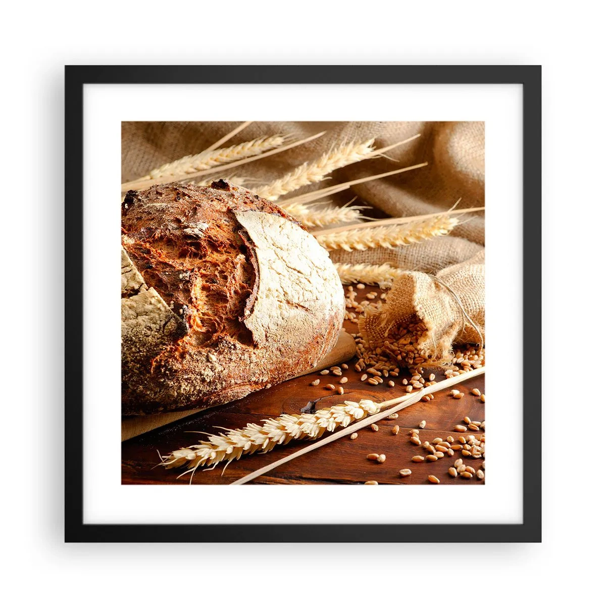 Poster în ramă neagră - Apetisantă, parfumată, crocantă - 40x40 cm