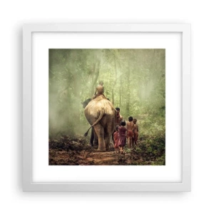 Poster în ramă albă - Noua Carte a Junglei - 30x30 cm