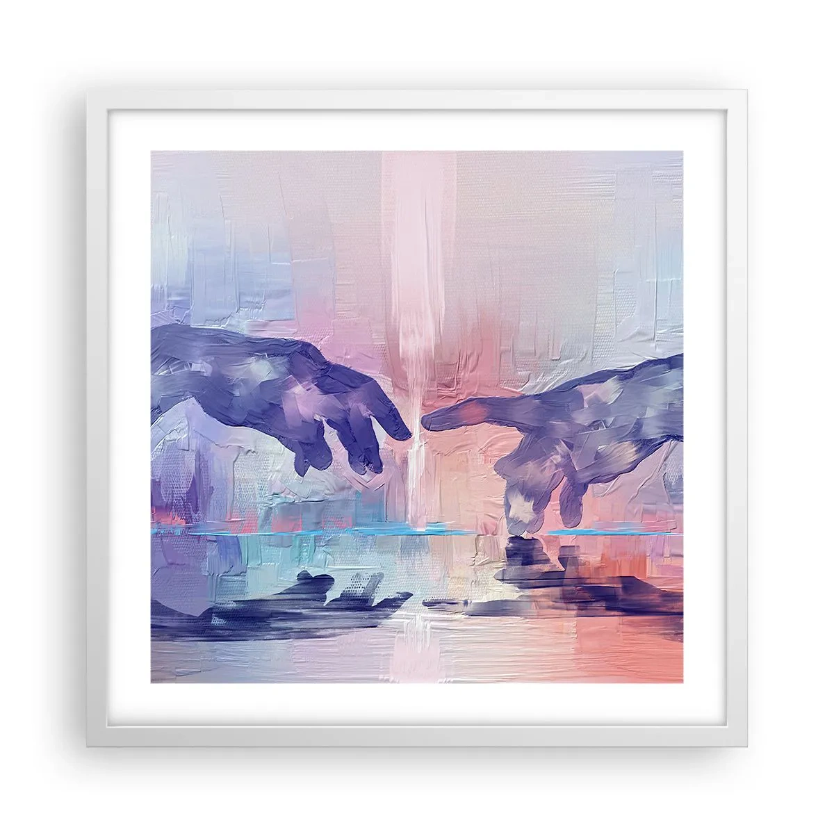 Poster în ramă albă - Scânteia divină a vieții - 50x50 cm