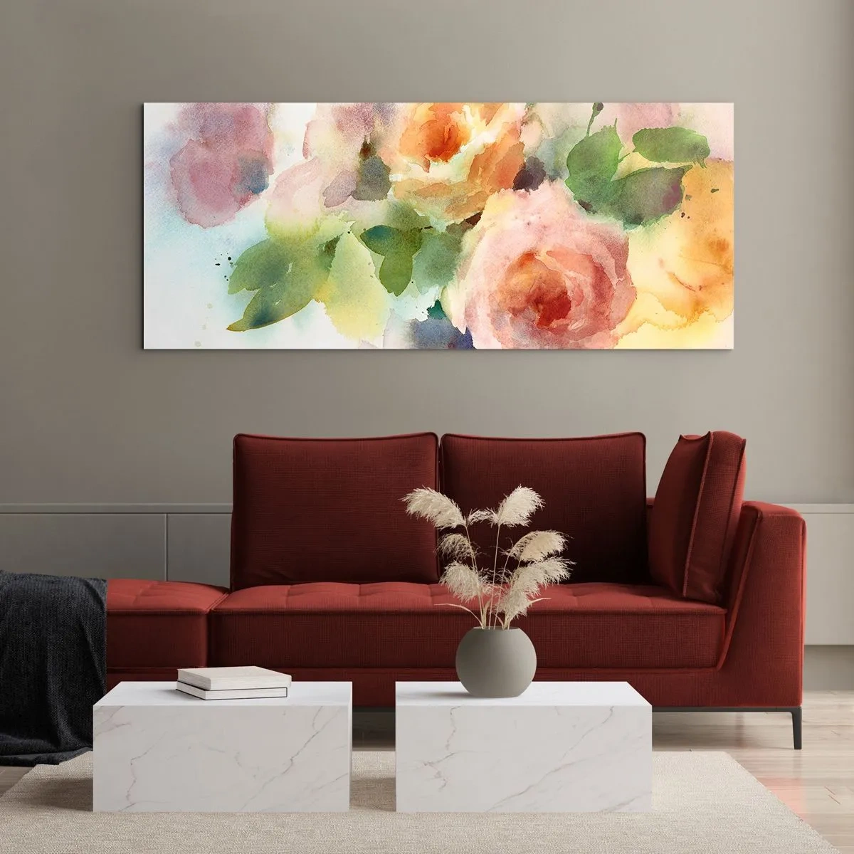 Tablou pe sticlă - Delicat ca o acuarelă - 120x50 cm