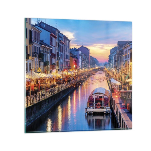 Tablou pe sticlă - O seară de lumină și distracție - 30x30 cm