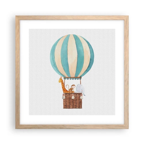 Poster în ramă de stejar deschis - O călătorie fantastică - 40x40 cm