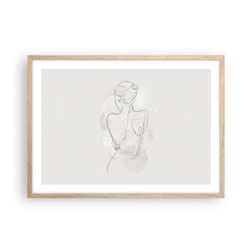 Poster în ramă de stejar deschis - Ca un instrument sensibil - 70x50 cm