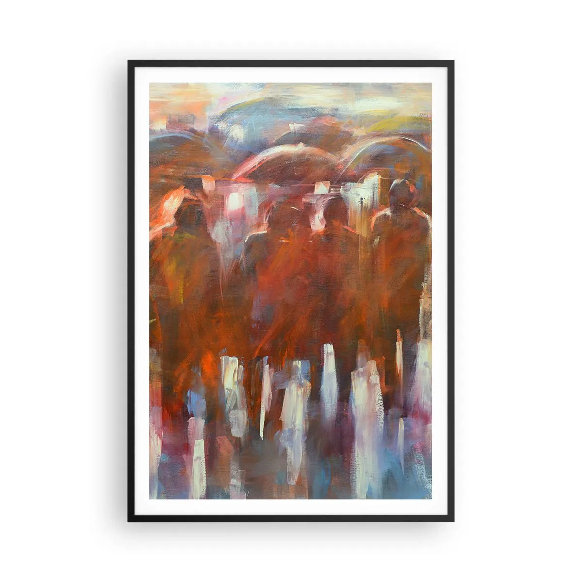 Poster în ramă neagră - Egali în ploaie și ceață - 70x100 cm