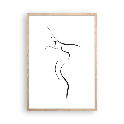 Poster în ramă de stejar deschis - E insesizabilă ca un val - 50x70 cm