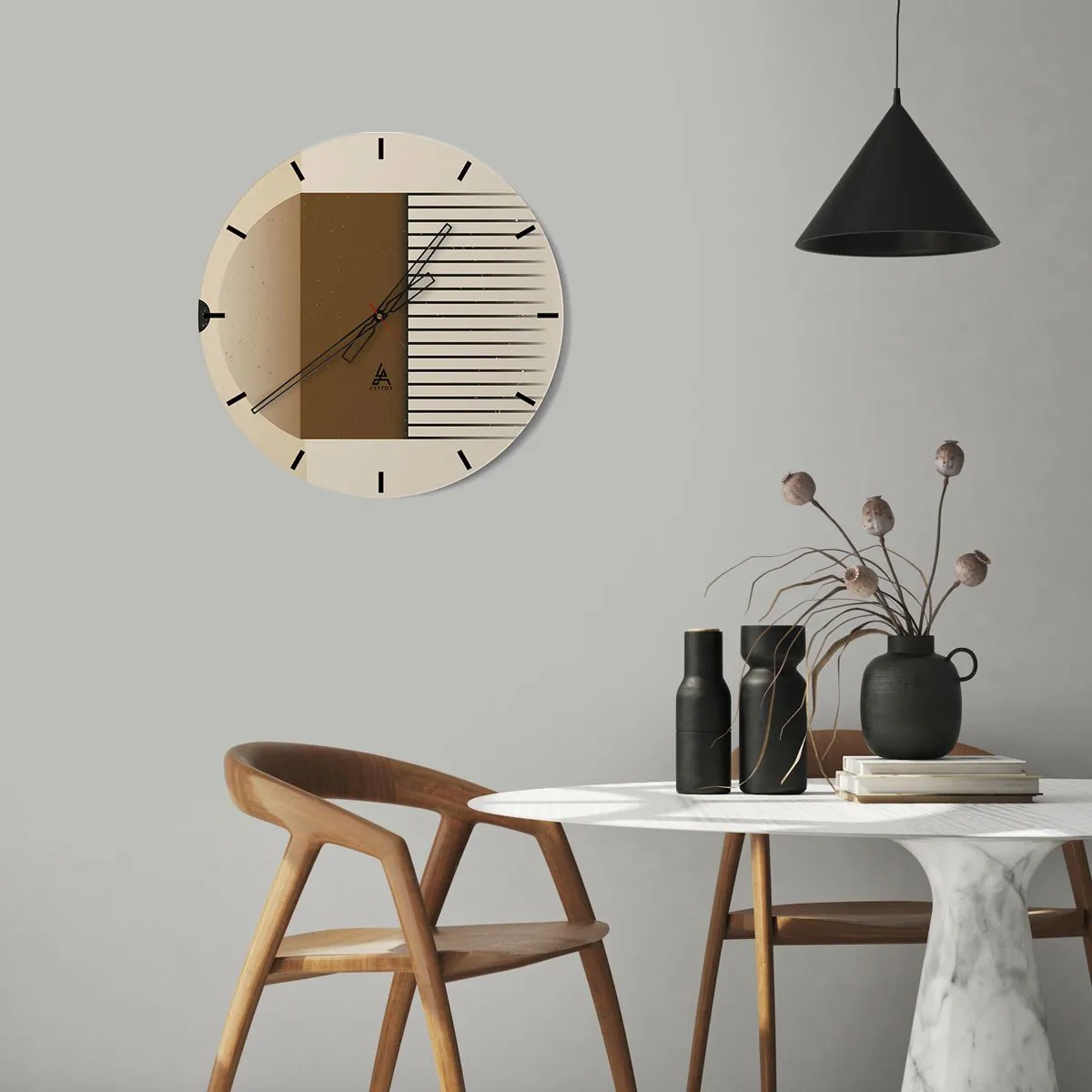 Ceas de perete - Ceas pe sticlă - Stări diferite - 40x40 cm