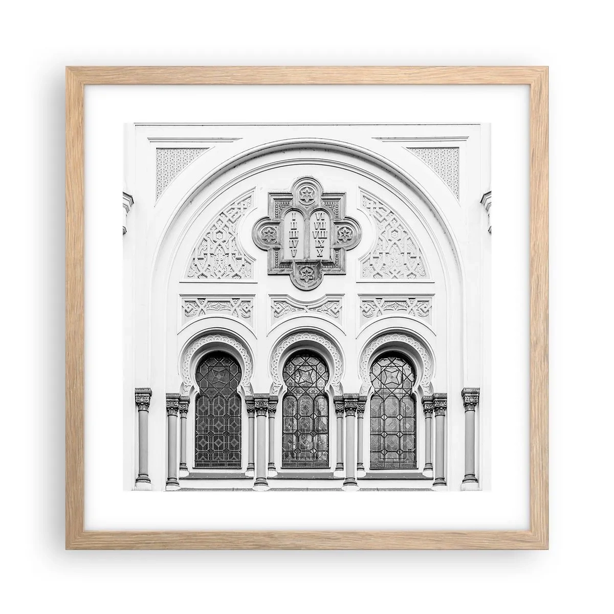 Poster în ramă de stejar deschis - La granița dintre culturi - 40x40 cm