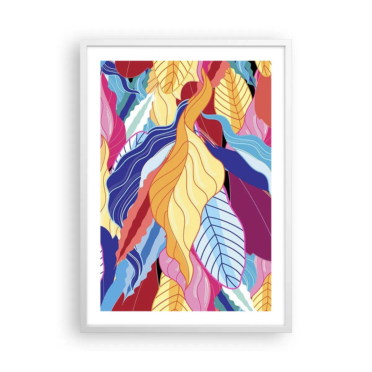 Poster în ramă albă - O dezordine colorată - 50x70 cm