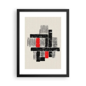 Poster în ramă neagră - Roșu și negru - 30x40 cm