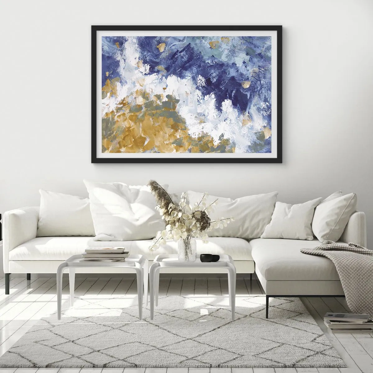 Poster în ramă neagră - Dansul elementelor - 70x50 cm
