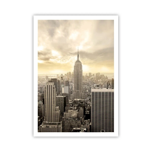 Poster - New York țesut din gri - 70x100 cm