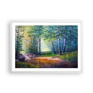 Poster în ramă albă - Cadru idilic - 70x50 cm