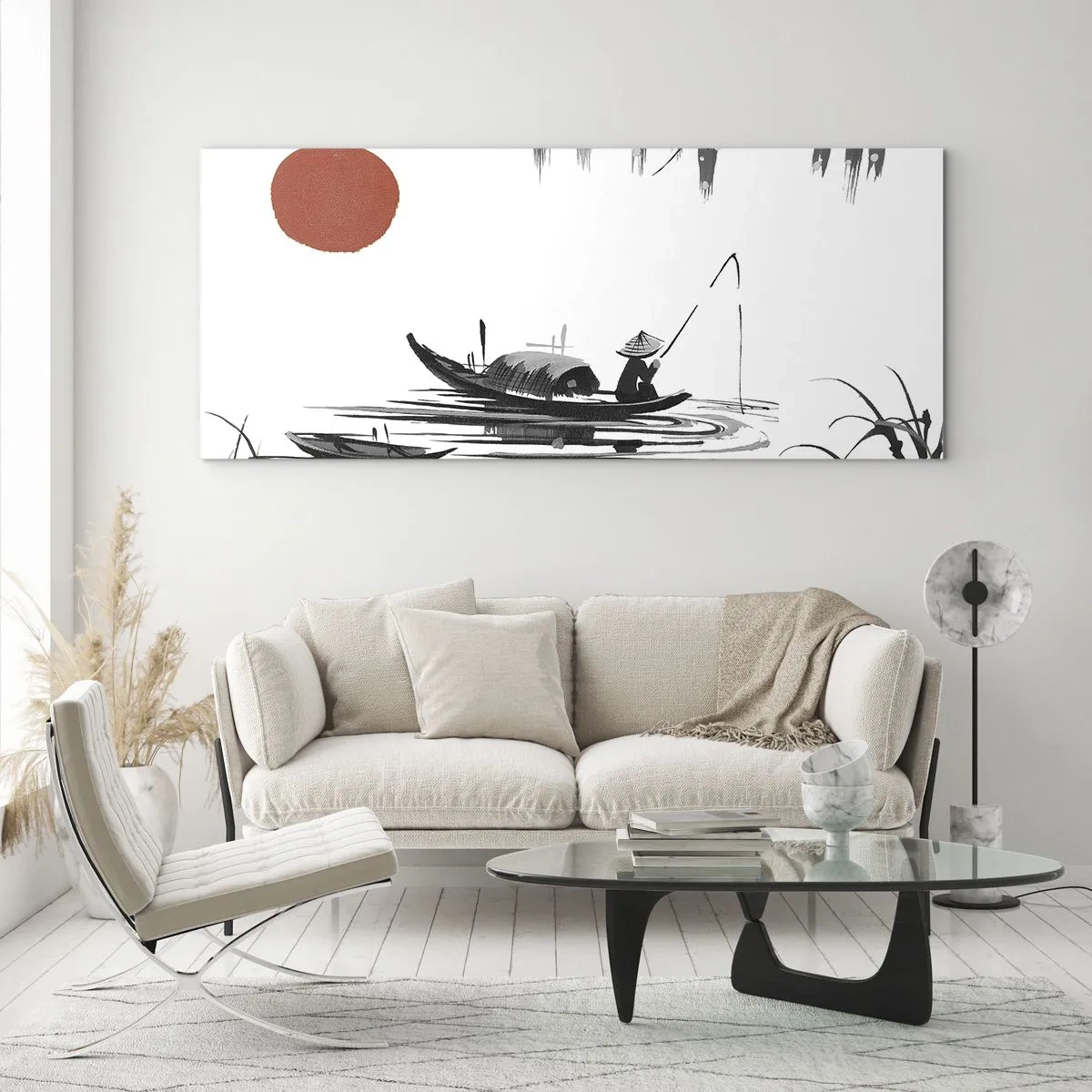Tablou pe sticlă - O după-amiază asiatică - 100x40 cm