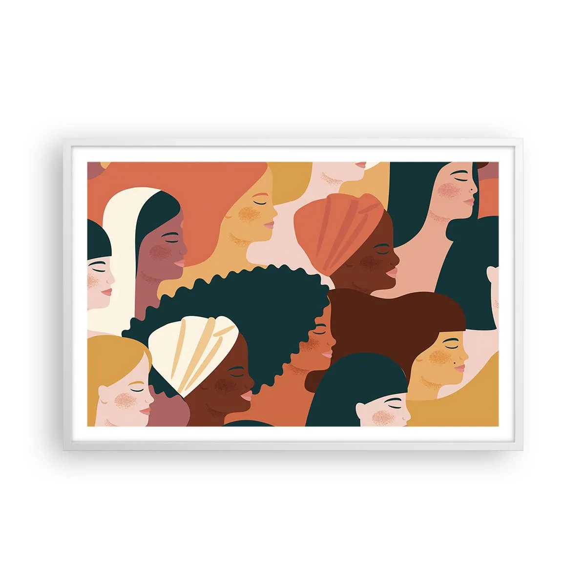 Poster în ramă albă - Numai feminitate - 91x61 cm