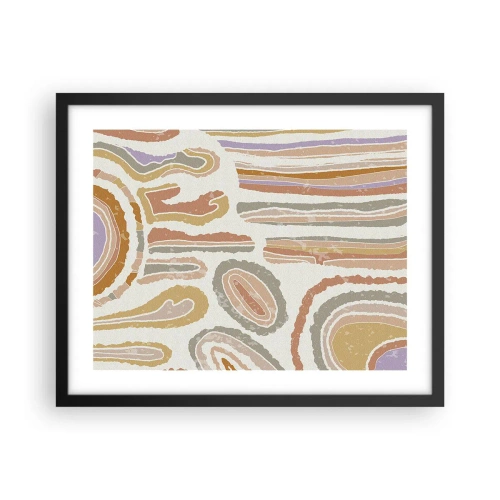 Poster în ramă neagră - Secțiuni colorate - 50x40 cm